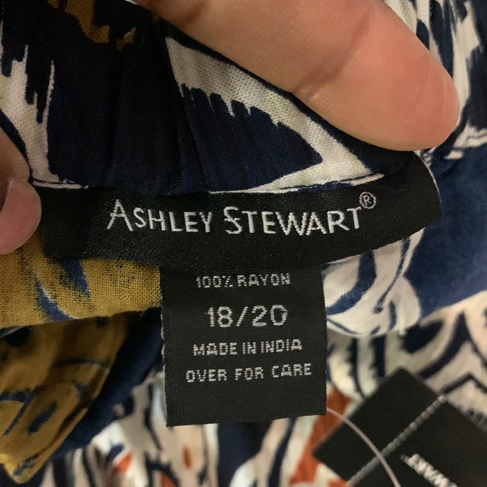 Ashley Stewart NEW Halter Jumpsuit 18/20 Peacock Wide Leg Palazzo Romantic Party - Picture 2 of 15